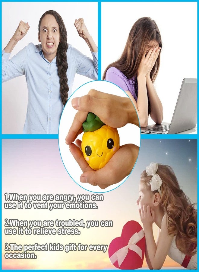 funnysquee لعبة أناناس إسفنجية بطيئة الارتفاع بعيون كبيرة من funnysquee، هدية مثالية للأطفال في أعياد الميلاد، لعبة إسفنجية لطيفة لتخفيف التوتر على شكل فاكهة - Image 4